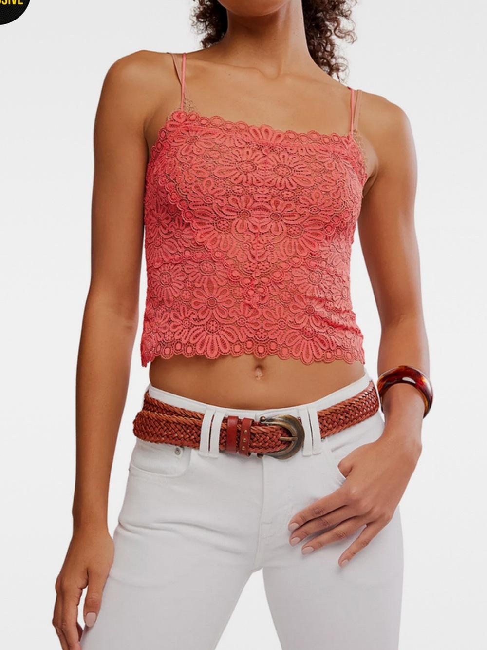 Free People Love And Lace Cami in Coral Women’s Size Small NWT